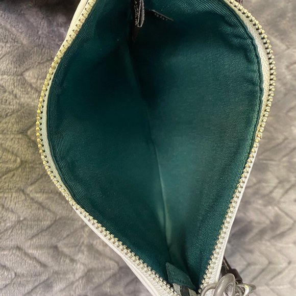 Coach Chelsea Pebbled Leather Wristlet in White and Silver FS6J98 Pouch EUC - Picture 7 of 9